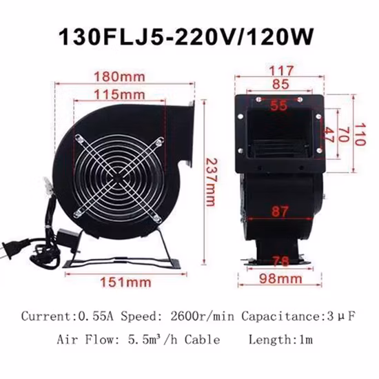 220V Metal 60W 85W 120W 240W 330W Single Inlet Centrifugal Fan